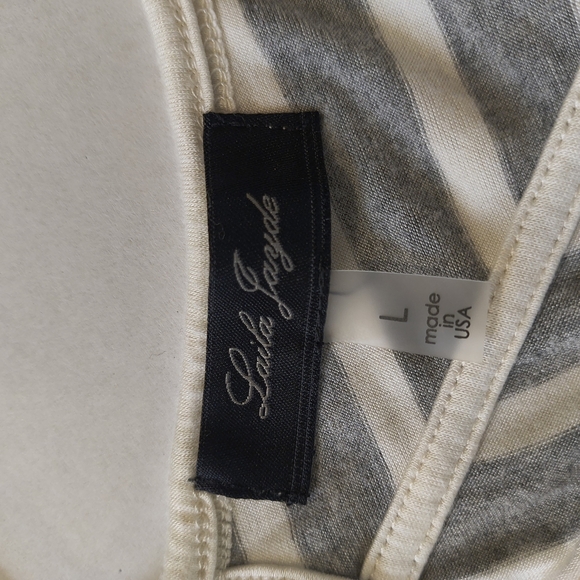 Laila Jayde Women's Gray and White Striped Tank Top , Size L - Picture 2 of 7